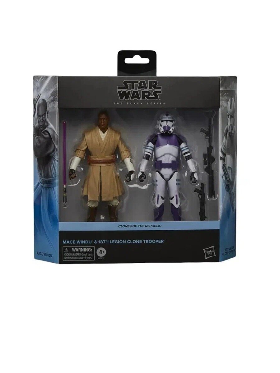 Фигурки Hasbro Star Wars The Black Series Mace Windu & 187th Legion Clone Trooper 2-Pack(G02125L00)(6 )