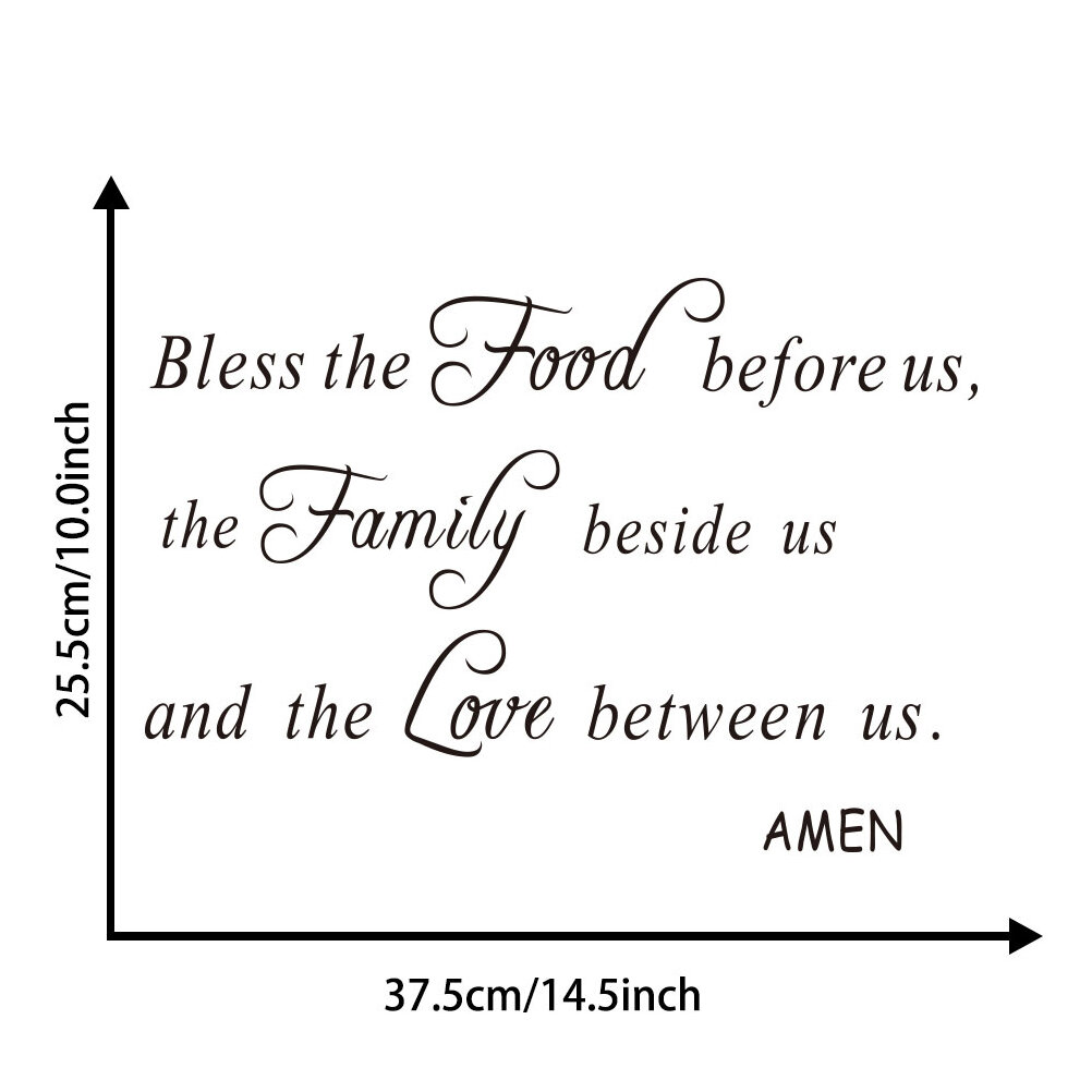 Наклейка Для Стены Bless The Food Before Us Amen Цитата Черный Водостойкий Пвх 4679779
