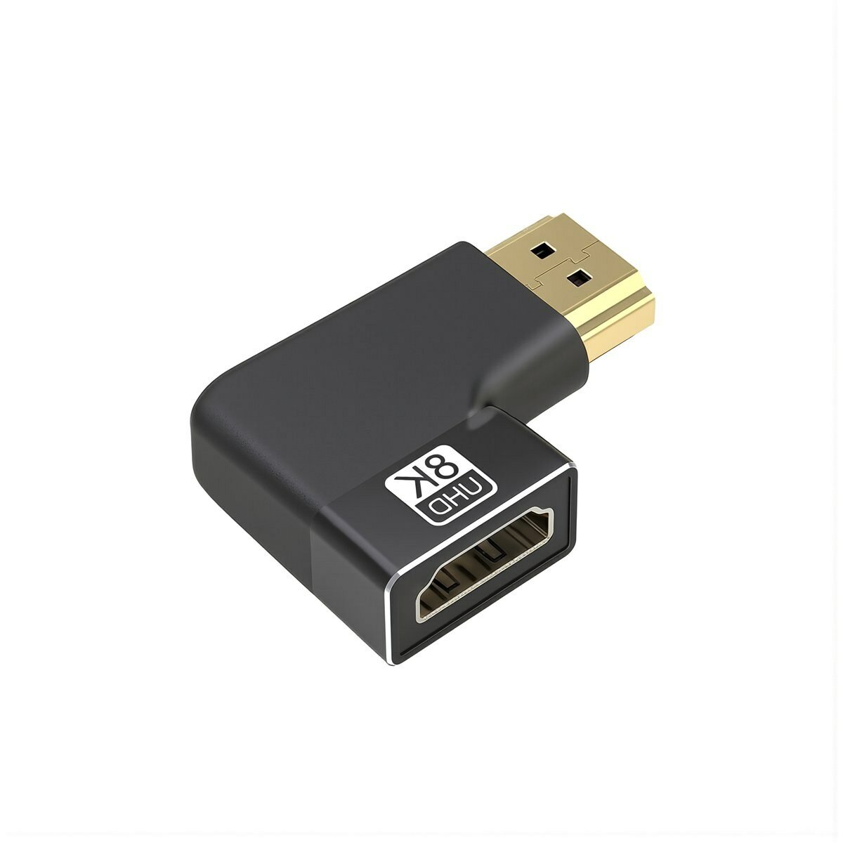 Аксессуар для геймеров и редакторов видео адаптер HDMI 8K угол 90 градусов алюминиевый корпус полная экранизация без потерь сигнала