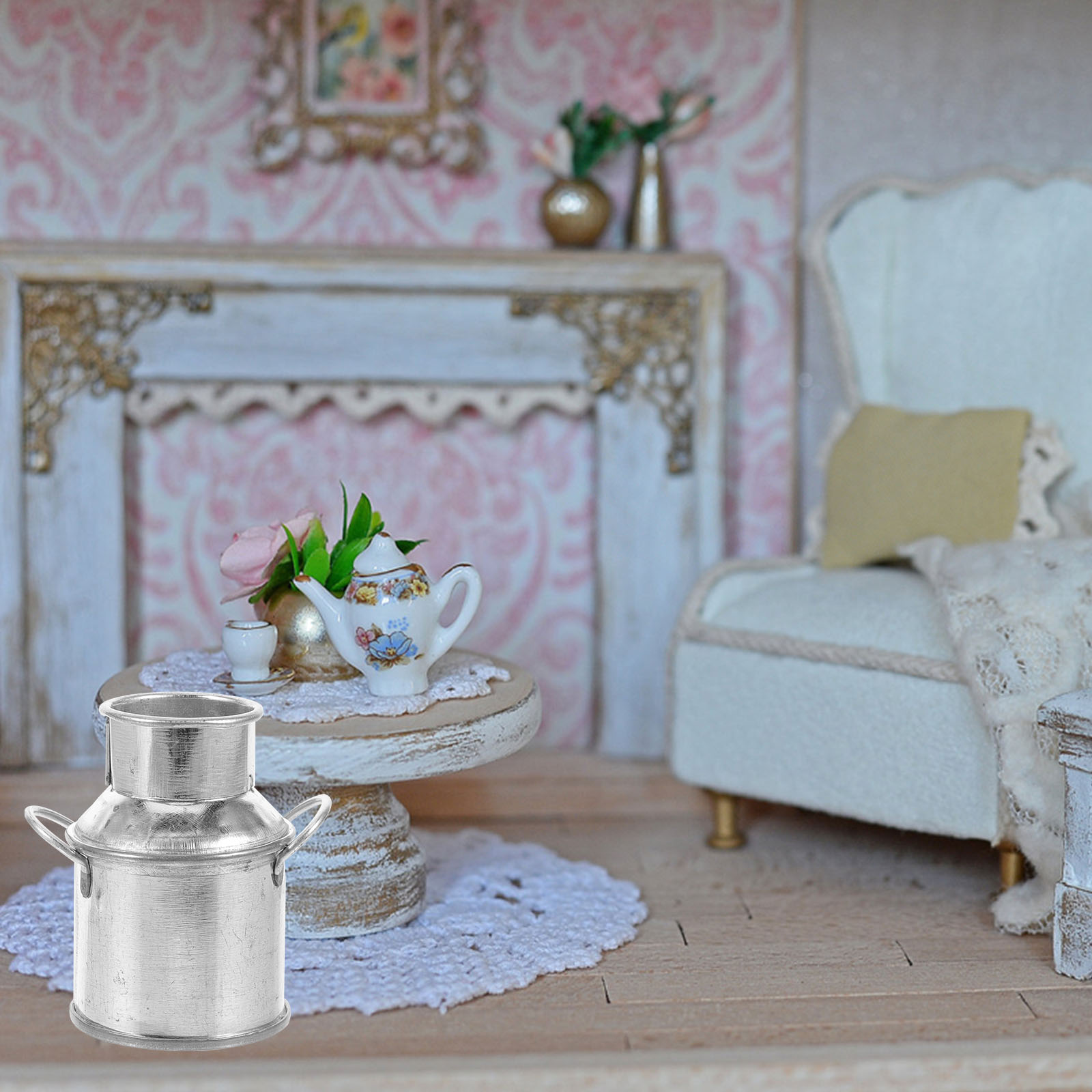 Мини Ведёрко Серебристое Для Украсления Мини Дома И Сада 5x3.5 Cm