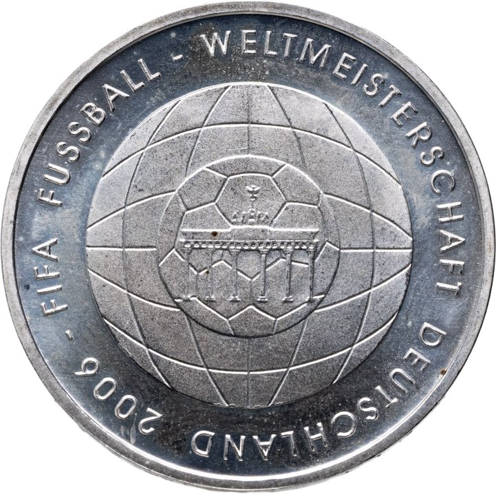 Германия 10 euro евро 2004 "Чемпионат мира по футболу 2006 в Германии", Серебро 925, в сохранности Proof