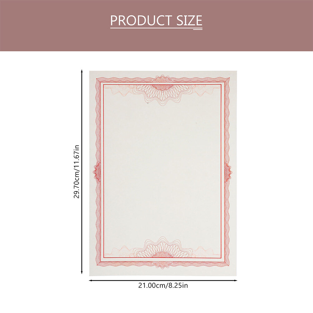 Бумага Для Сertiфикатов 5 Листов Розового Цвета Размер 29.70X21.00X0.10Cm