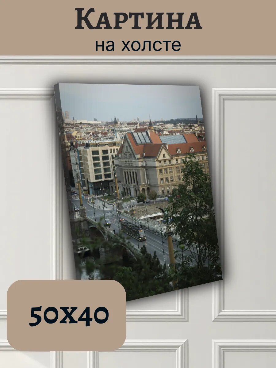 Картина Чехия Czech Европа 40x50 панорама Праги