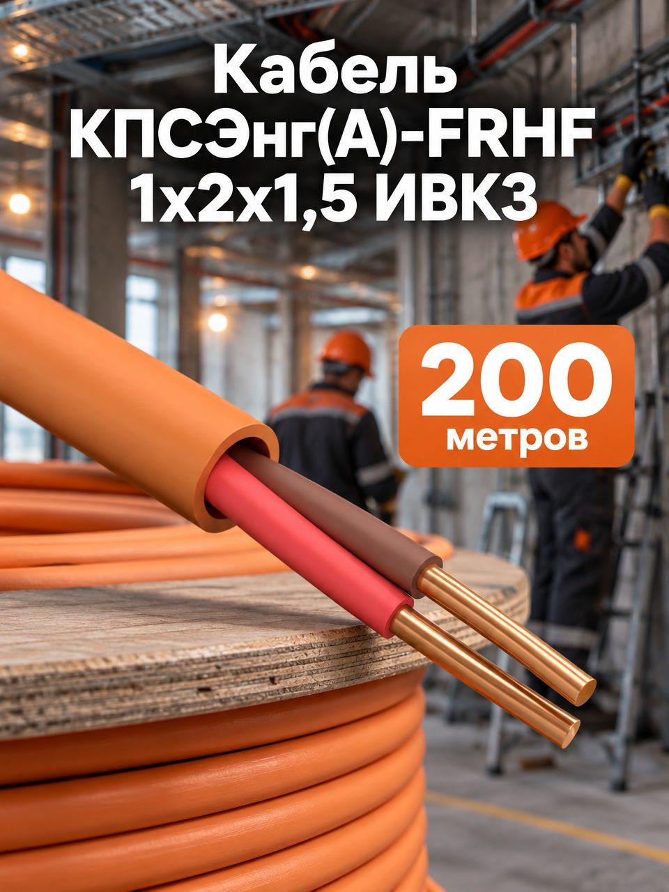 Кабель кпсэнг(А)-FRHF 1x2x1,5 ивкз 200 метров