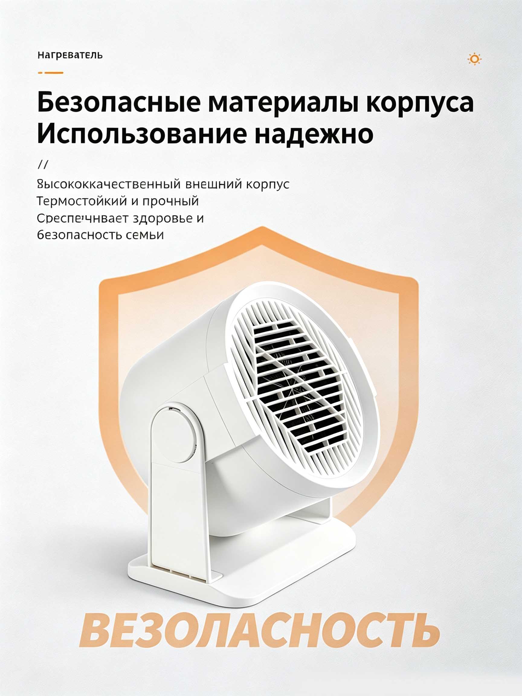 Компактный настольный обогреватель, портативный тепловентилятор тихий для дома офиса, быстрый обогрев