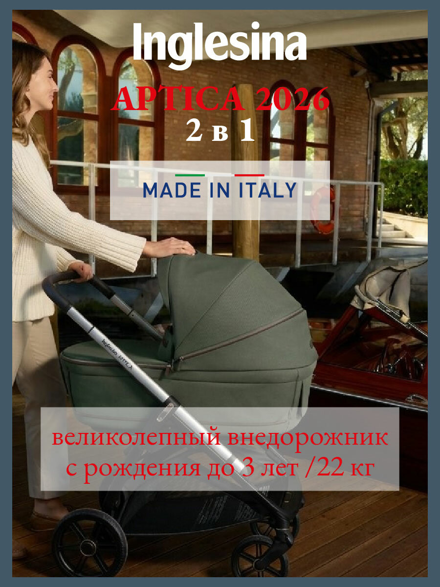 Коляска 2 в 1 Inglesina Aptica c подставкой под люльку Stand Up, Ivy Green