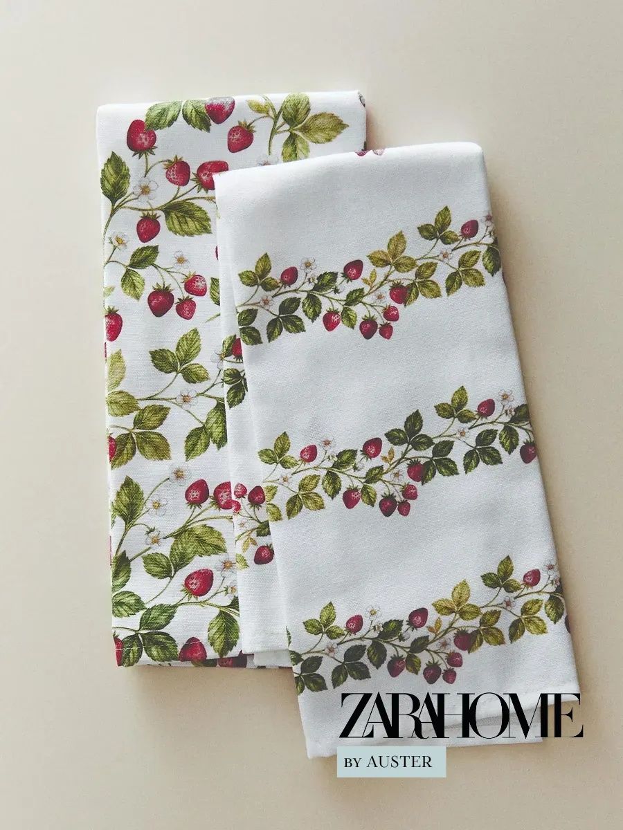 ZARA HOME Полотенце кухонное 40x60 2 шт хлопок белый, красный