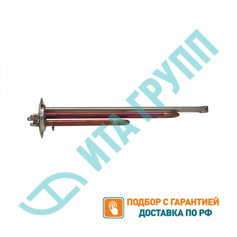ТЭН 1000Вт (250Вт/750Вт) RF для водонагревателя Elsotherm Flat CV, AV, Termolux, под анод М6, 30109