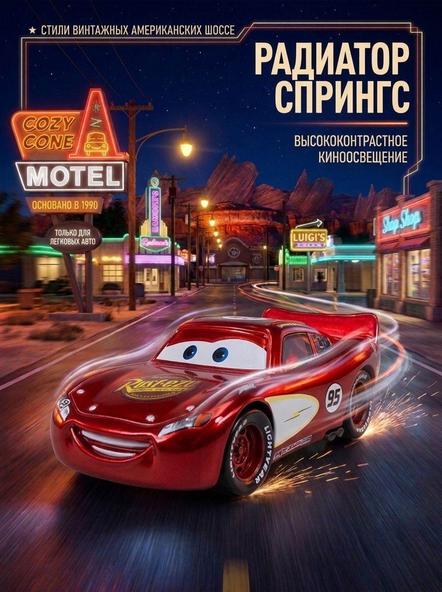Металлическая машинка McQueen из мультфильма "Тачки" модель - красный Rust-eze