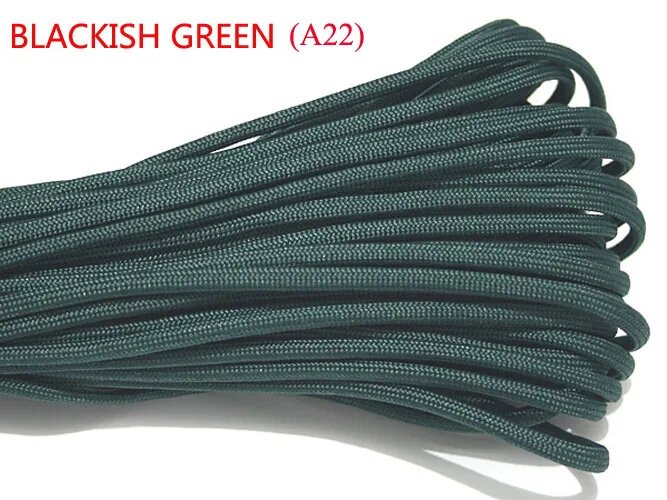 Паракорд Mil Spec Type III 7-прядный 100 футов разноцветный для альпинизма и Blackish Green