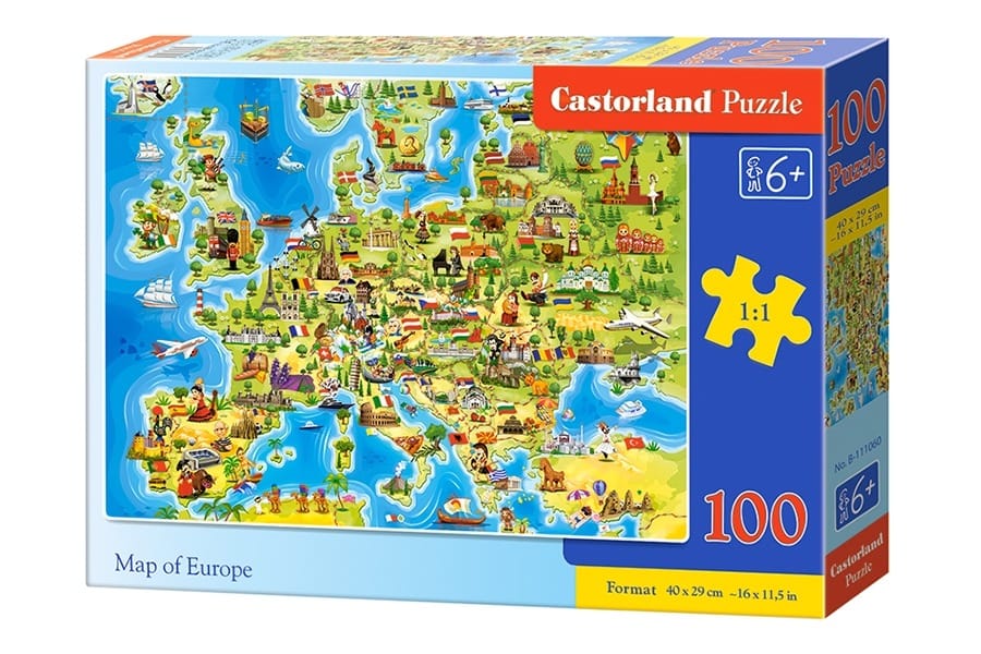 Пазл Castorland Карта Европы, 100 элементов, для детей