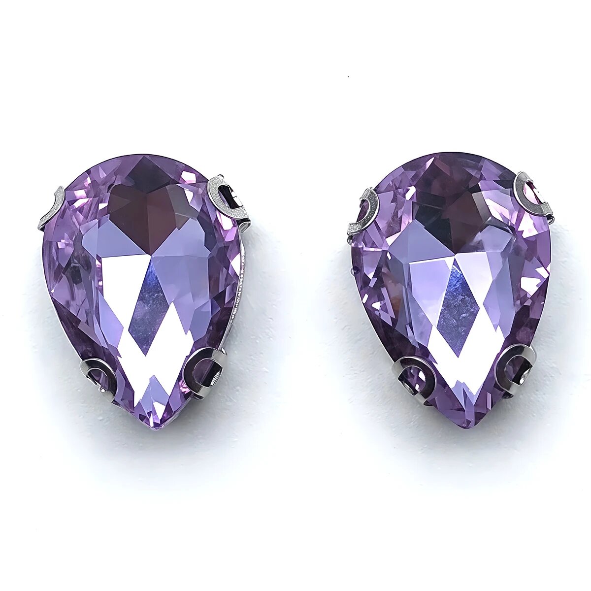 Стразы V-REX капельки стеклянные Фиолетовый, 13x18mm - 10PCS, Crystal Purple