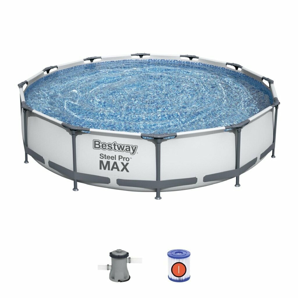 Каркасный бассейн Bestway Steel Pro Max 366х76 см с насосом и картриджным фильтром