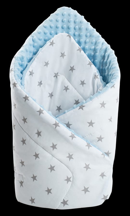 Плед Medi Partners Stars, белый, светло-синий, 75x75 см