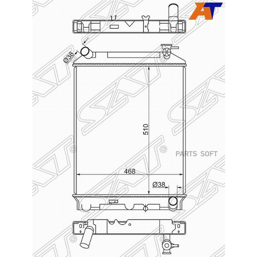 Радиатор Isuzu ELF NPR\NQR 93-06 от официального дистрибьютора, SAT, артикул IS00027