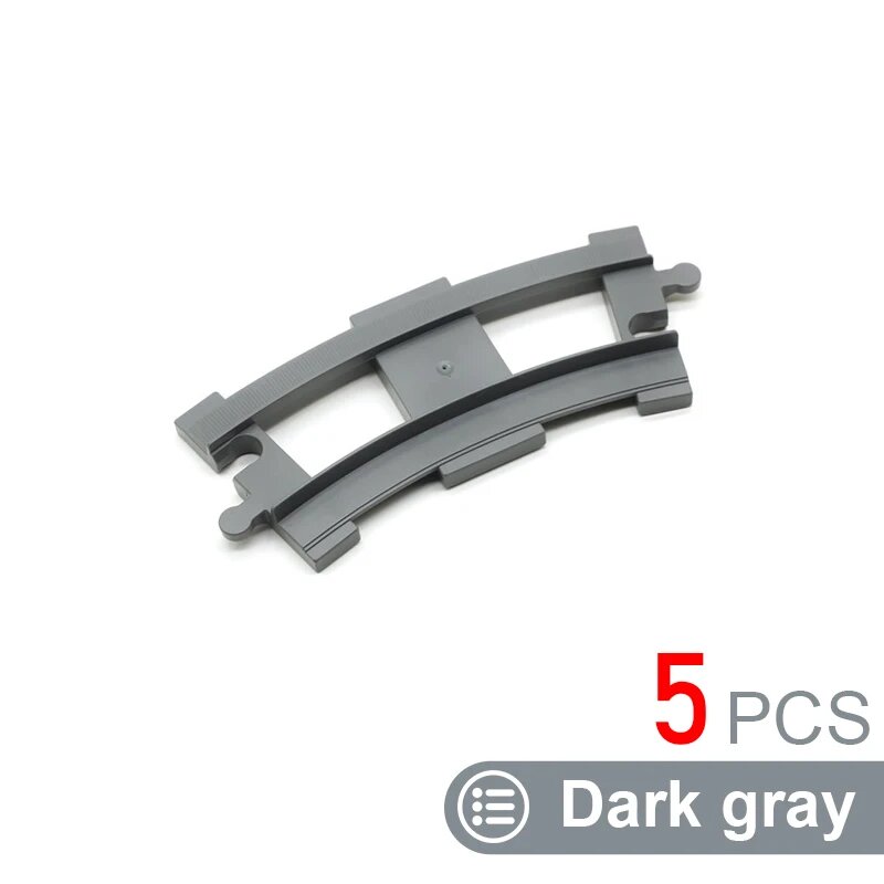 Детский конструктор Tubaba "Железная дорога", совместимый с Duplo Серый, 5PCS Dark gray