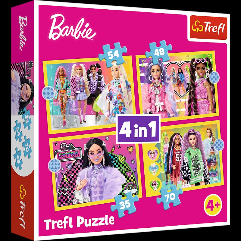 Пазл Trefl Весёлый мир Барби, 4 в 1