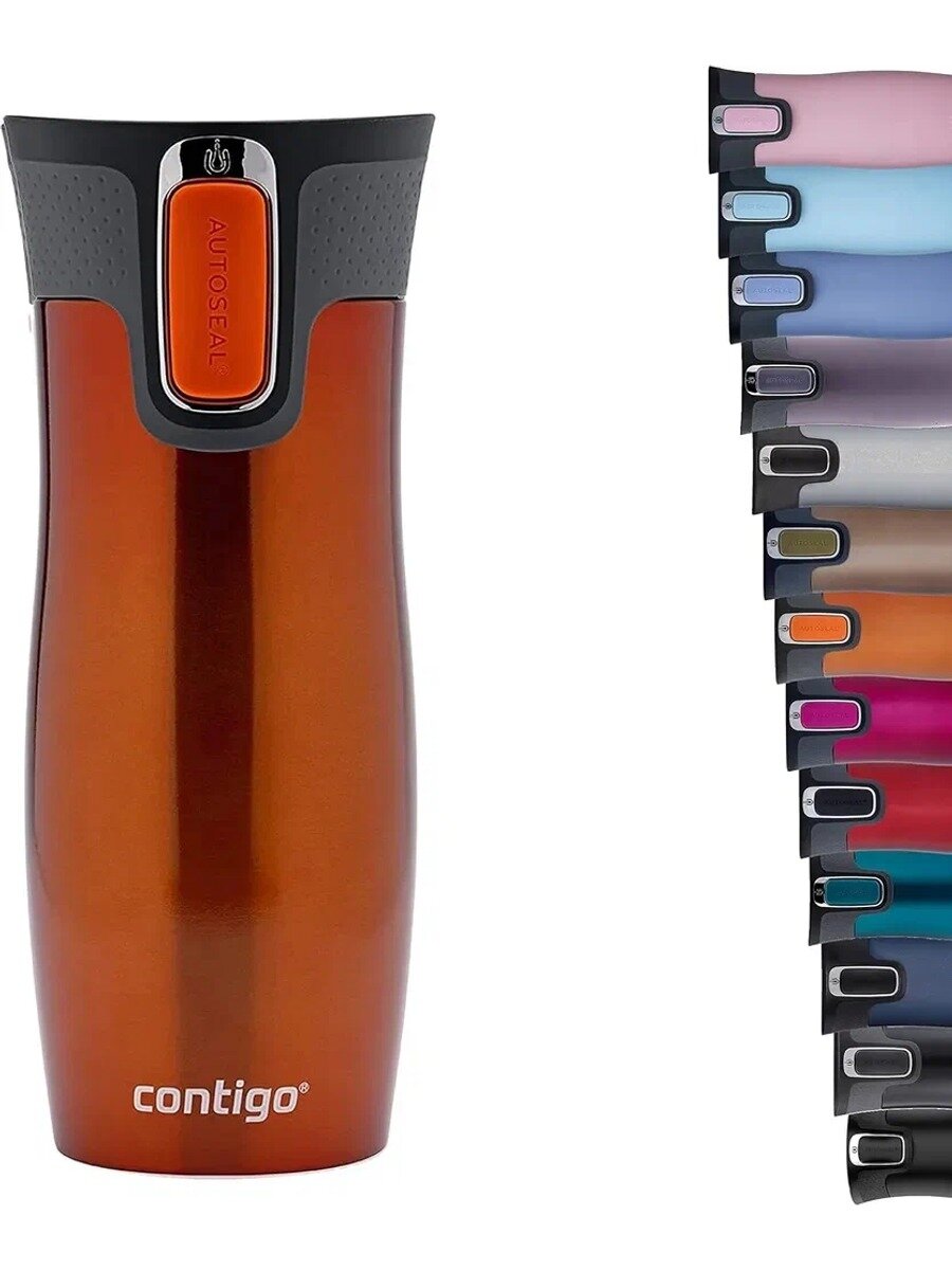 Contigo Термокружка Westloop AUToseal 470 мл – герметичная, нержавеющая сталь, для горячих и холодных напитков, 0.47 л