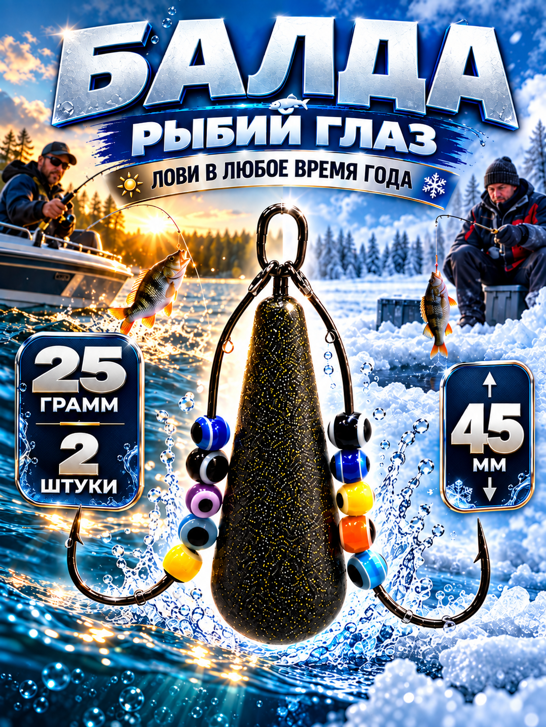 Рыболовная снасть Балда рыбий глаз 25 гр красные бусины