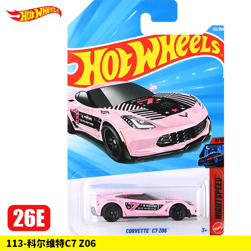 Модель автомобиля Hot Wheels 26E Batch из сплава 113 Corvette C7 Z06 коллекционная игрушка для мальчиков