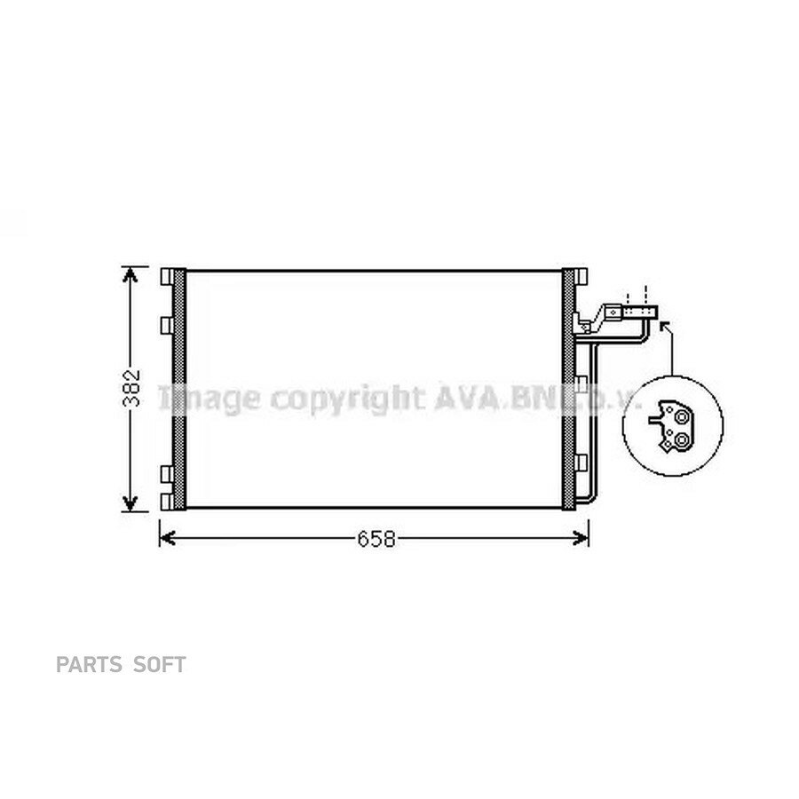 Радиатор кондиционера VOLVO: C30 2.4i/D3/D4/D5/T5 06-12, C70 II 2.4i/D/D3/D4/D5T5 06-13, S40 II (MS) от официального дистрибьютора, AVA, артикул VOA5150