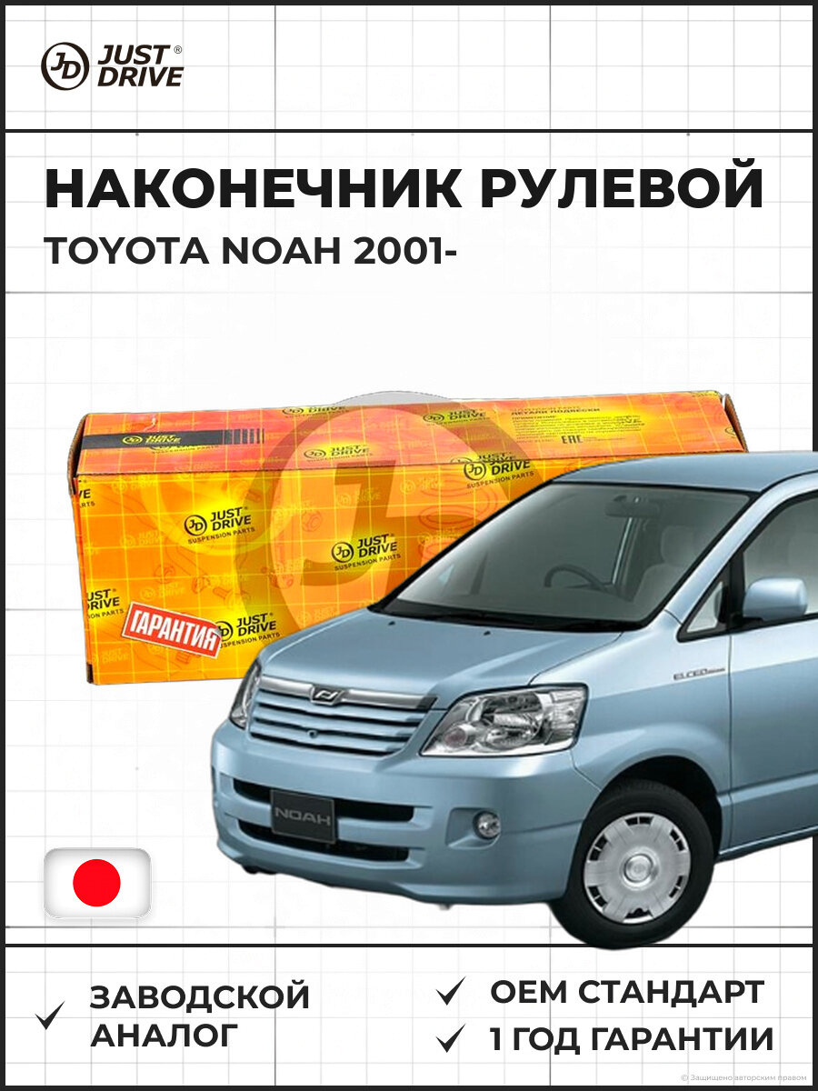 Наконечник рулевой правый JUST DRIVE JSE0062R CET116R TOYOTA Noah 2001 и далее Никакой
