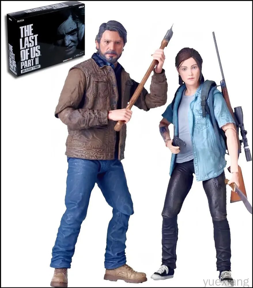 Эксклюзивный комплект персонажей Джоэл и Элли из The Last of Us, высота 18 см, произведенный в технической упаковке.