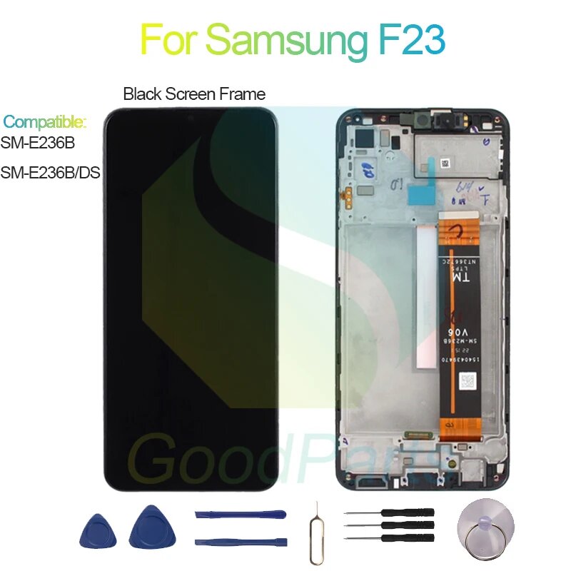 ЖК-дисплей для Samsung F23, экран 6,6 дюйма, SM-E236B, DS F23, сенсорный Black Screen Frame