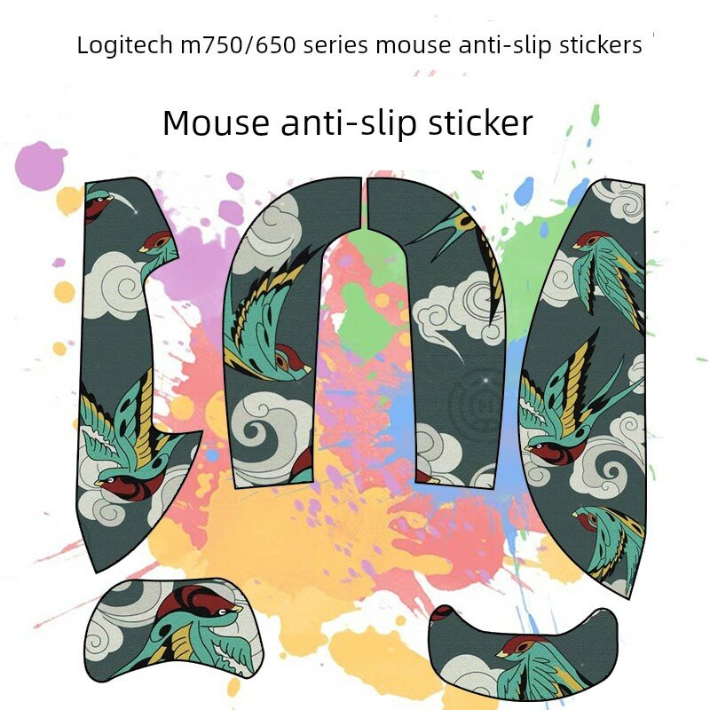 Силиконовый коврик для мыши с антискольжением для Logitech M650/M750, ультра-тонкий и устойчивый к поту, с рисунком