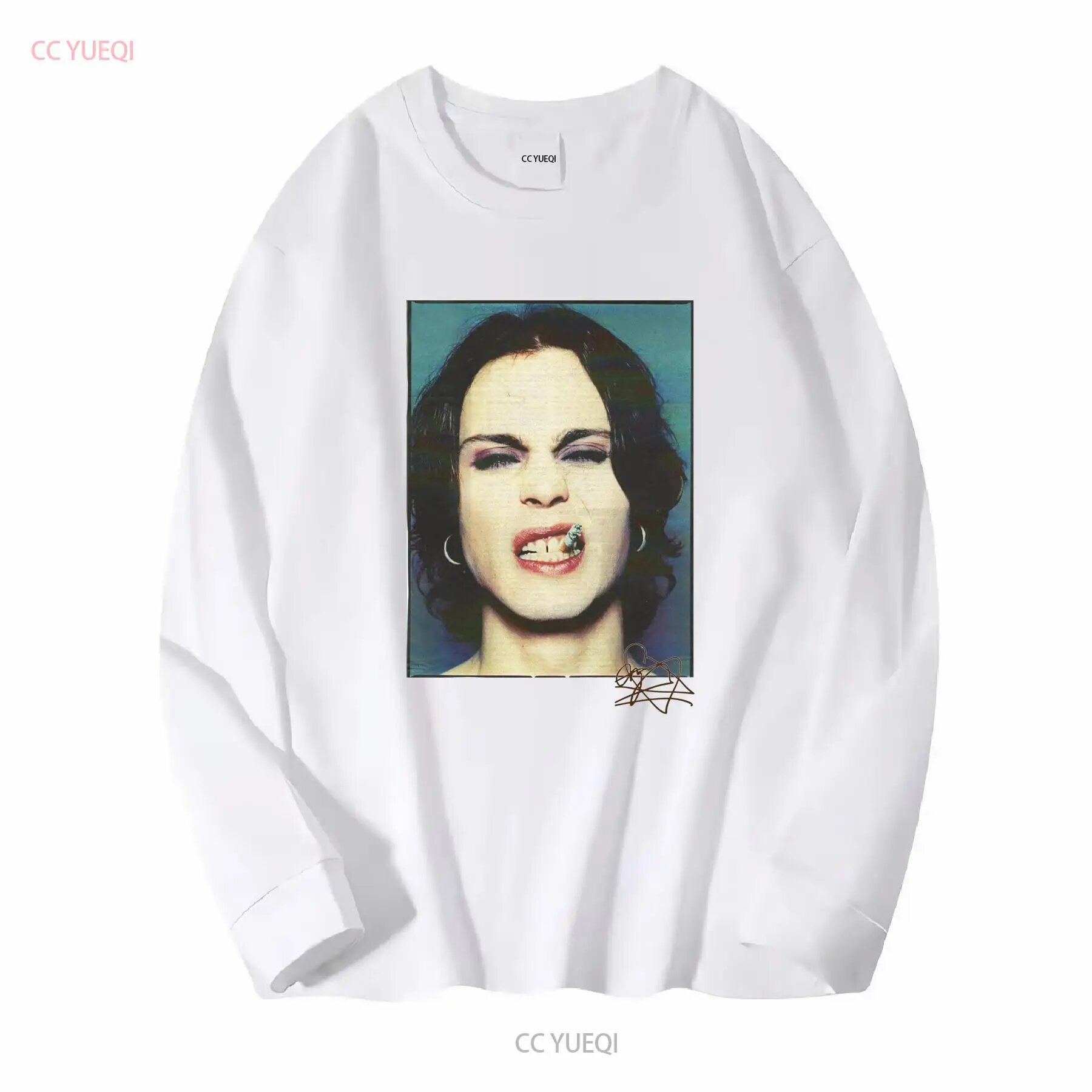 Футболка Ville Valo HIM мужская белая хлопок Белый, L, white long sleeves