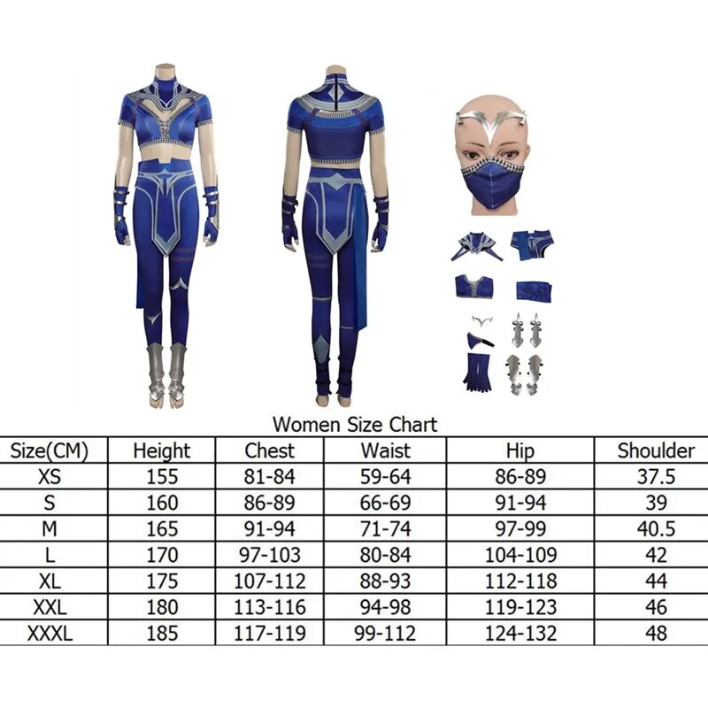 Mortal Kombat Fantasy Kitana Косплей Костюм Женский M, Kitana Costume C