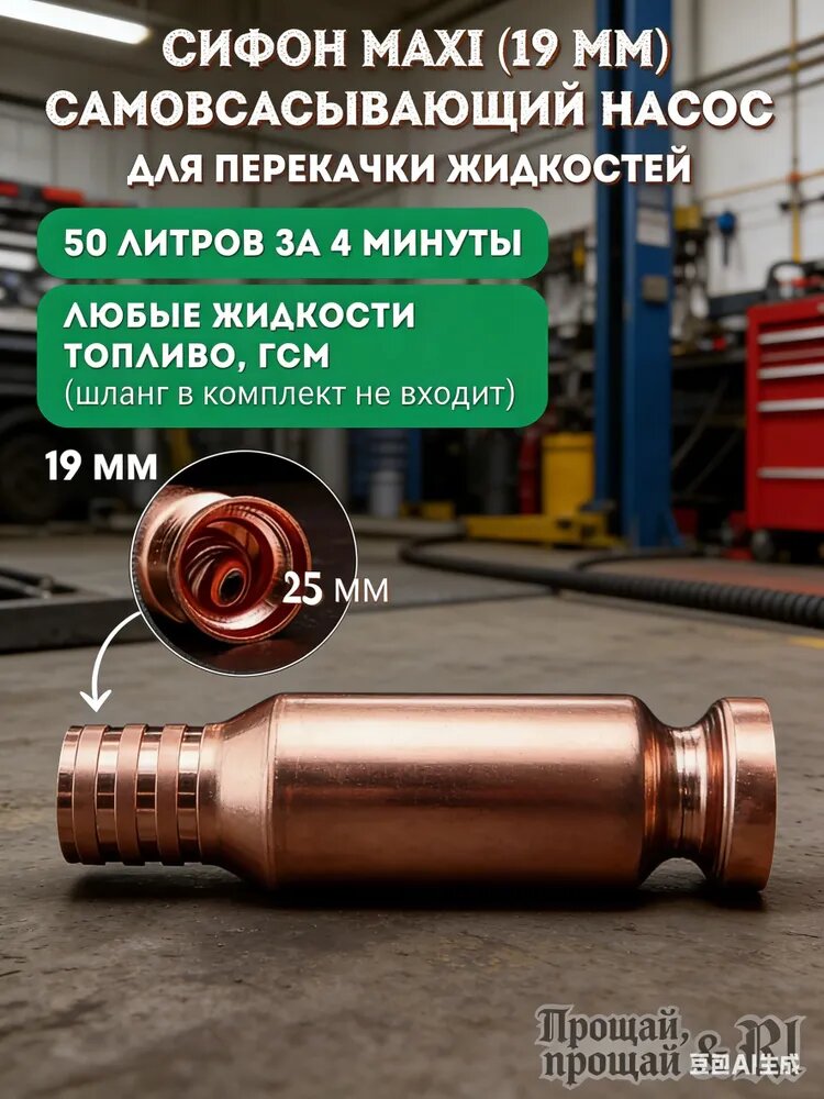 Наконечник на шланг для перекачки топлива / жидкости 19MM