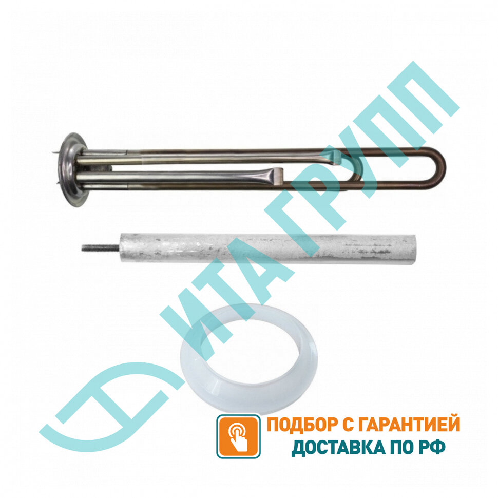 Комплект ТЭН 2кВт (2000Вт) RF для водонагревателя Thermex RZL, IS, IR, Garanterm, Electrolux EWH под анод М4, нерж. + прокладка + анод, 40042K