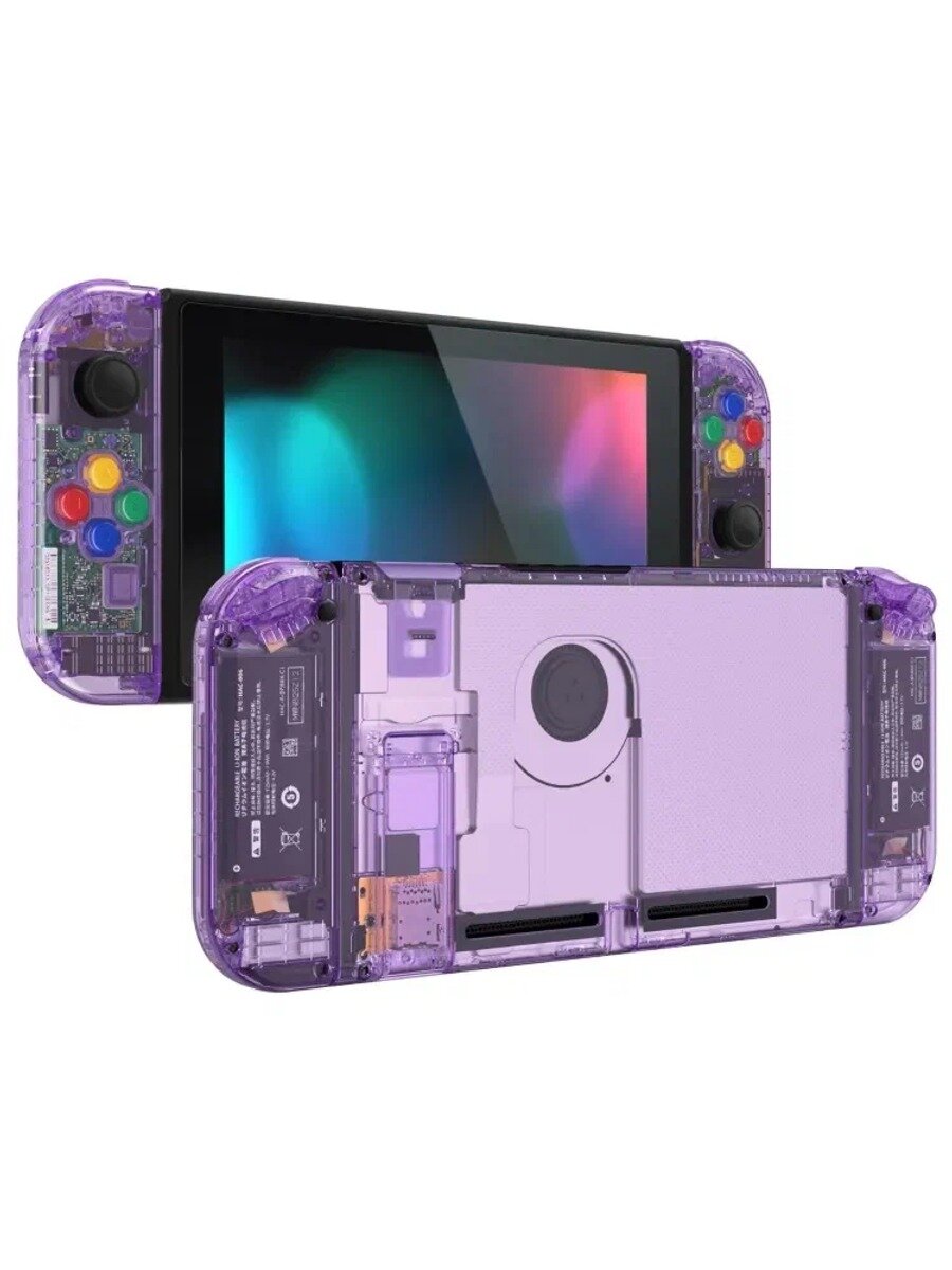 Сменный корпус и кнопки для Nintendo Switch, прозрачная задняя панель, без электроники