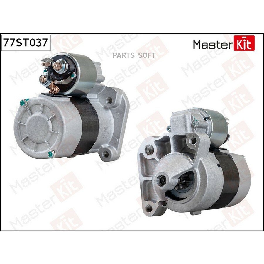 Стартер RENAULT LOGAN (0.9kw) от официального дистрибьютора, MASTERKIT, артикул 77ST037