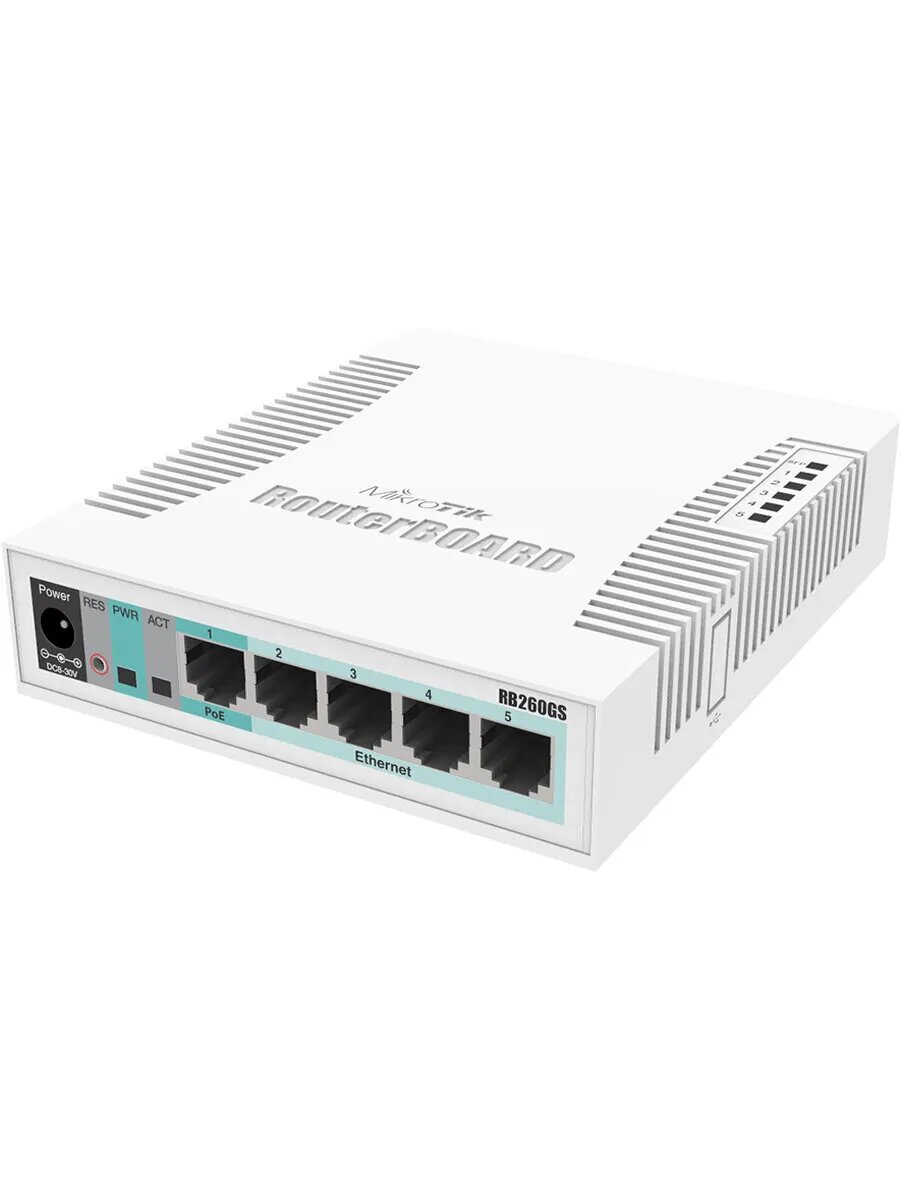 Коммутатор MikroTik RB260GS CSS106-5G-1S, управляемый, 5Gbit/PoE, белый