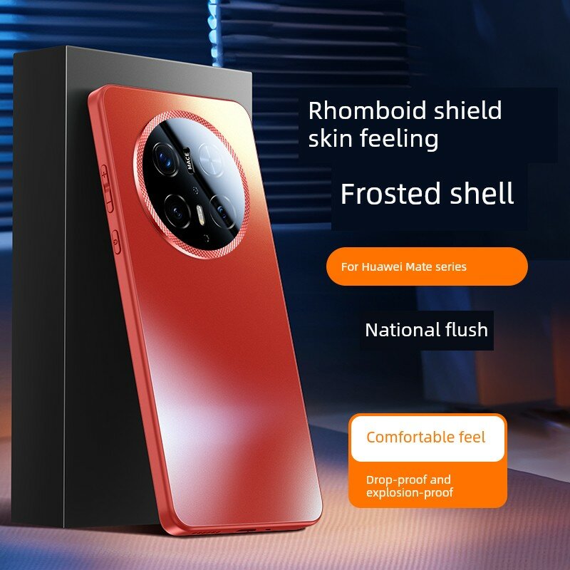 Матовый стеклянный чехол для Honor Magic5 Pro - Национальный стиль, Красный, анти-отпечатки