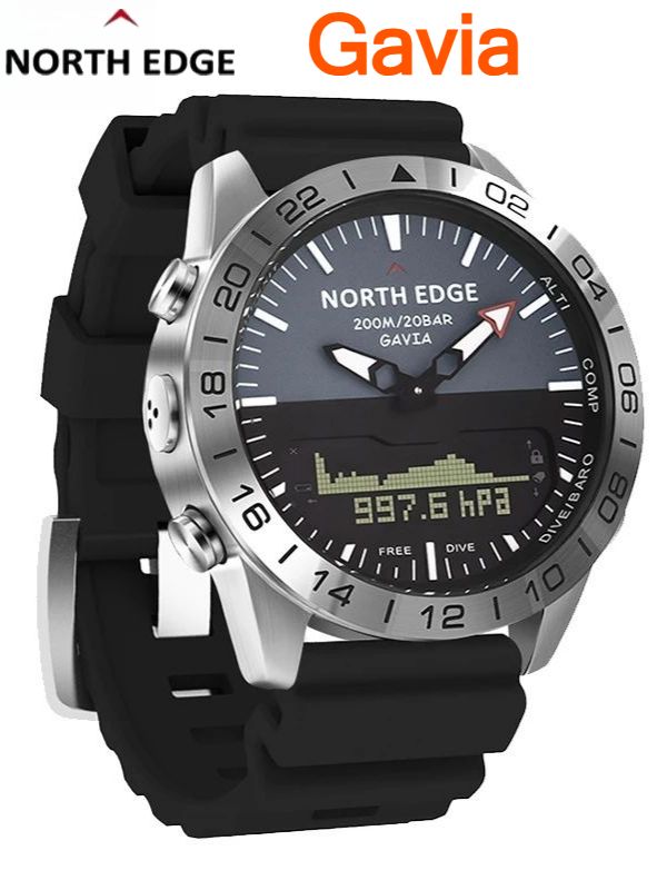 NORTH EDGE Смарт-часы, NORTH EDGE Gavia-Black Силиконовый ремешок