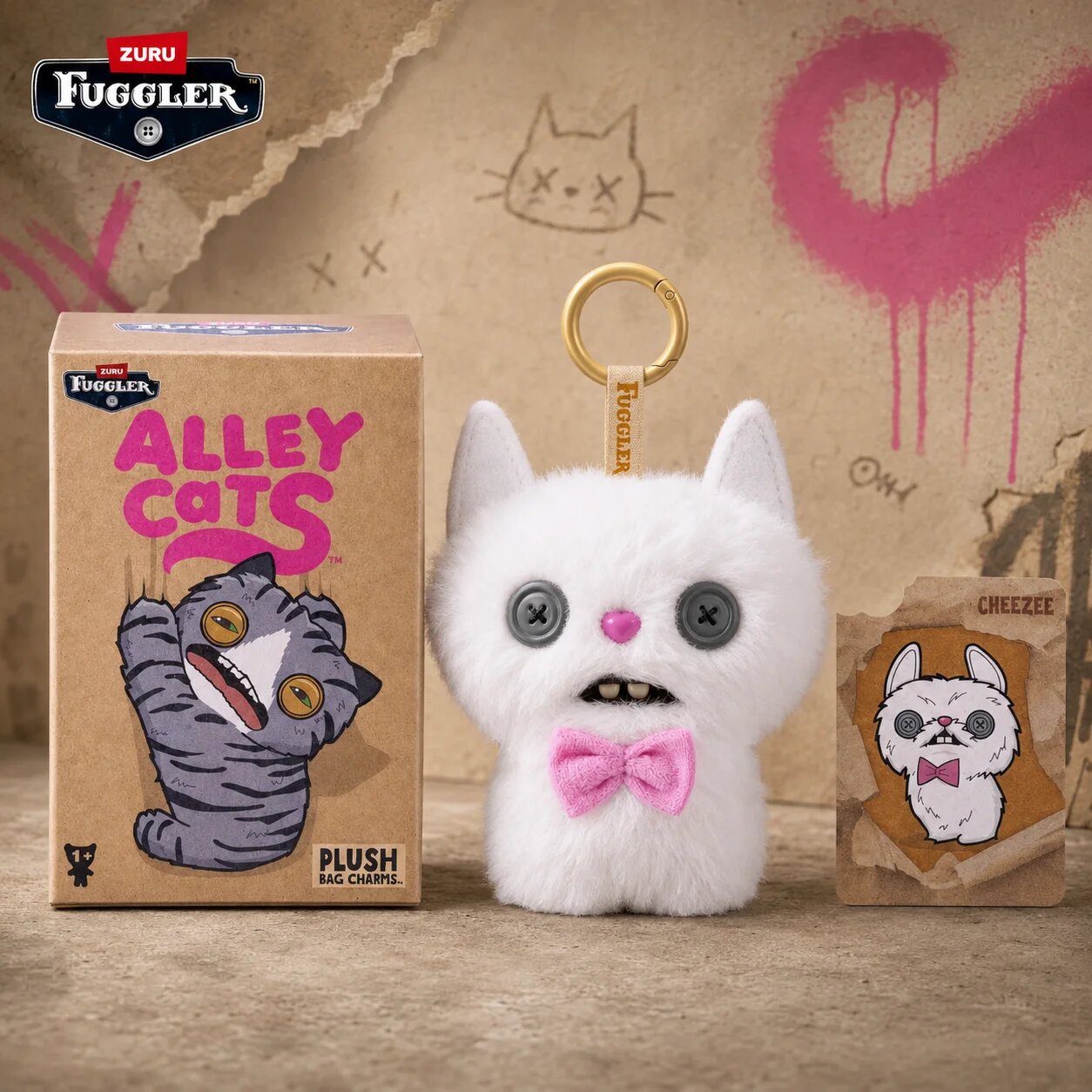 Плюшевый брелок Fuggler Alley Cat 5 дюймов B