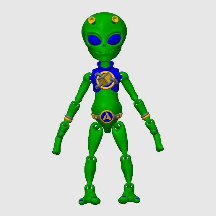 Новинка для трансграничной торговли: 3D-печатная фигурка инопланетянина с подвижными суставами, креативный подарок на Хэллоуин и Рождество.