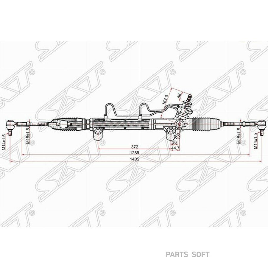 Рейка рулевая Toyota Hilux Pick Up 04-15 / Fortuner 04-15 (Левый руль) от официального дистрибьютора, SAT, артикул ST442000K040