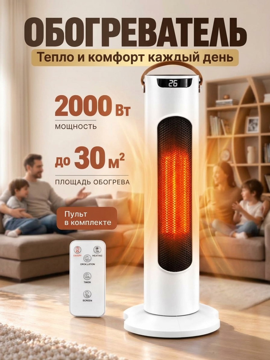 Портативный электрический обогреватель для дома тепловентилятор