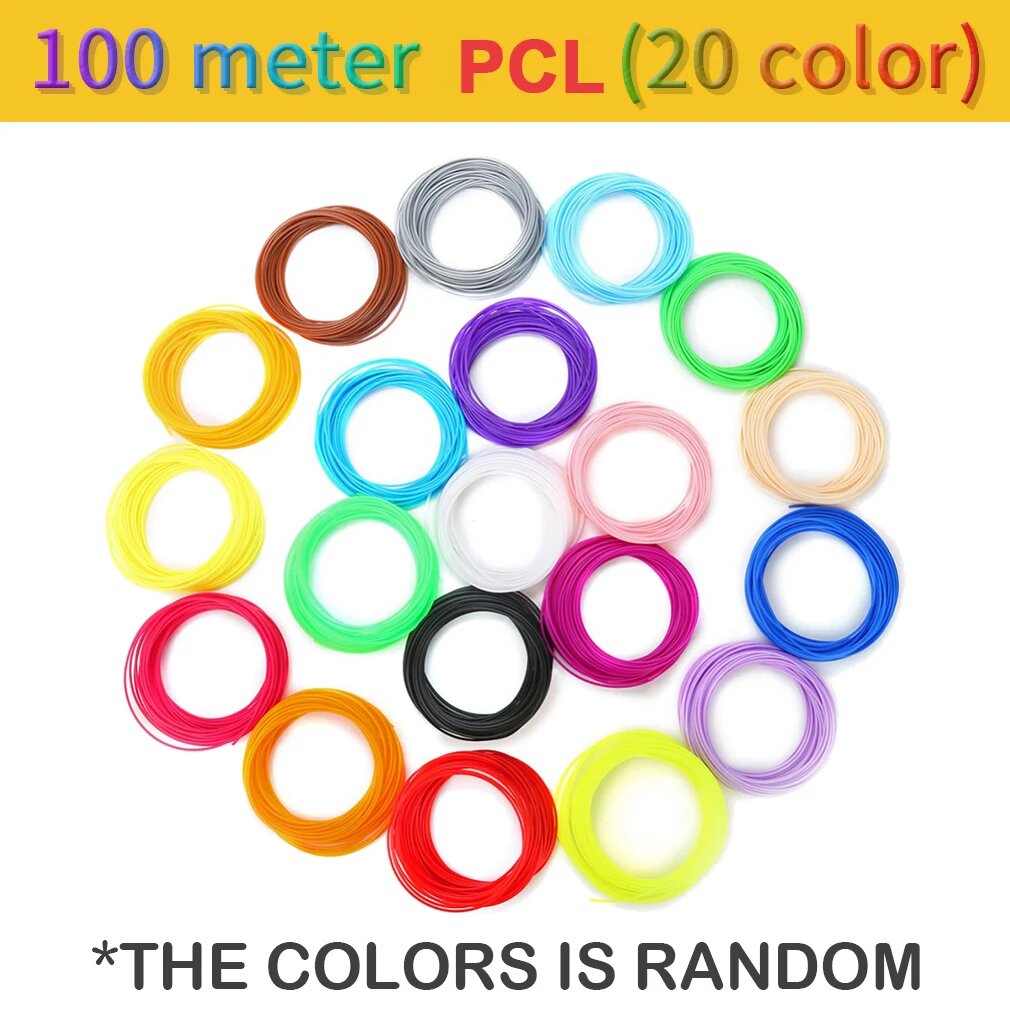 3D-ручка, нить PCL 100m, 20 цветов (random)