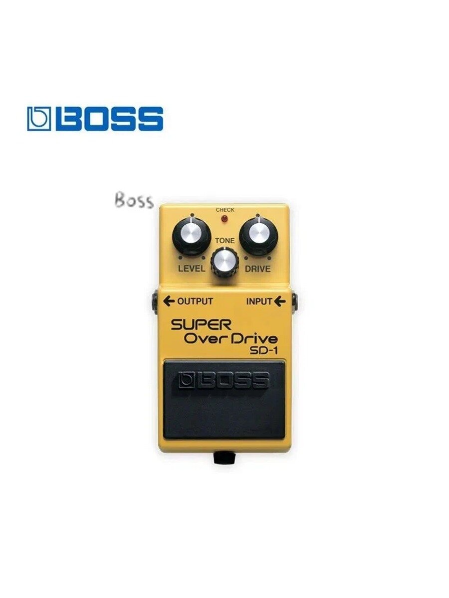 BOSS SD-1 Педаль для гитарного усилителя, Цвет белый, желтый