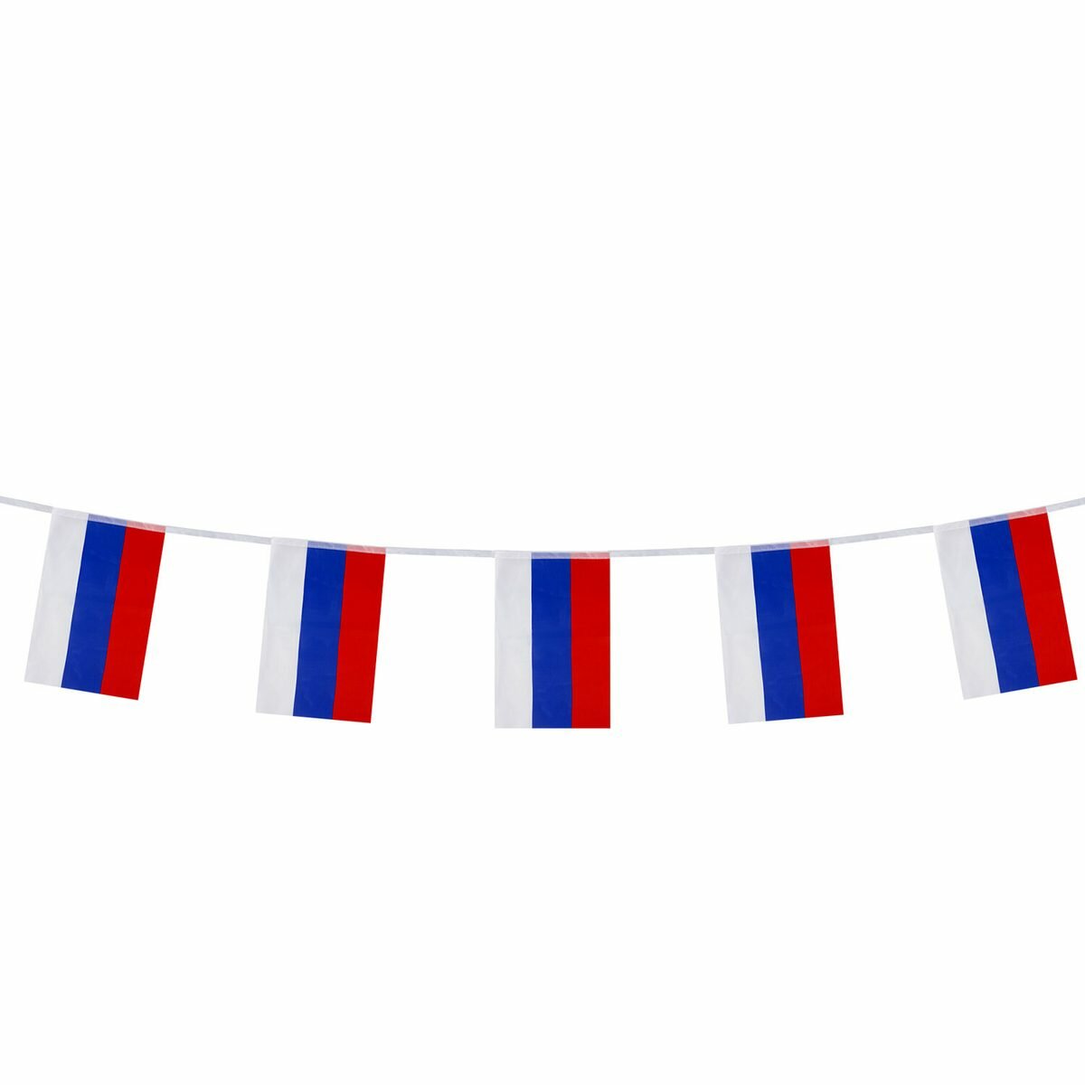 Гирлянда из флагов России, длина 5 м, 10 прямоугольных флажков 20х30см, BRAUBERG/STAFF, 550185, RU2 (RU25)