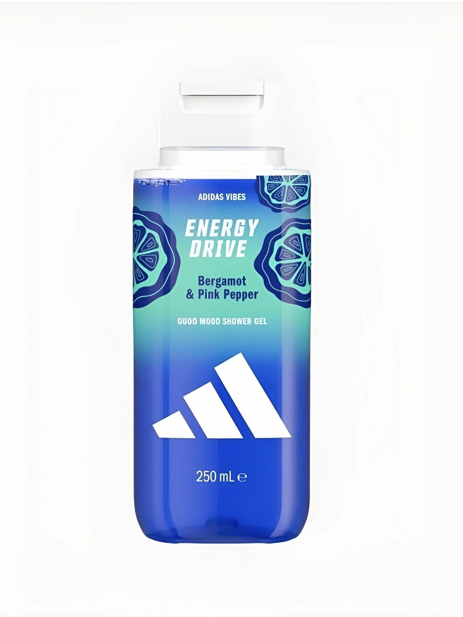 Парфюмированный гель для душа ADIDAS vibes energy drive, Бергамот и розовый перец. 250 мл.