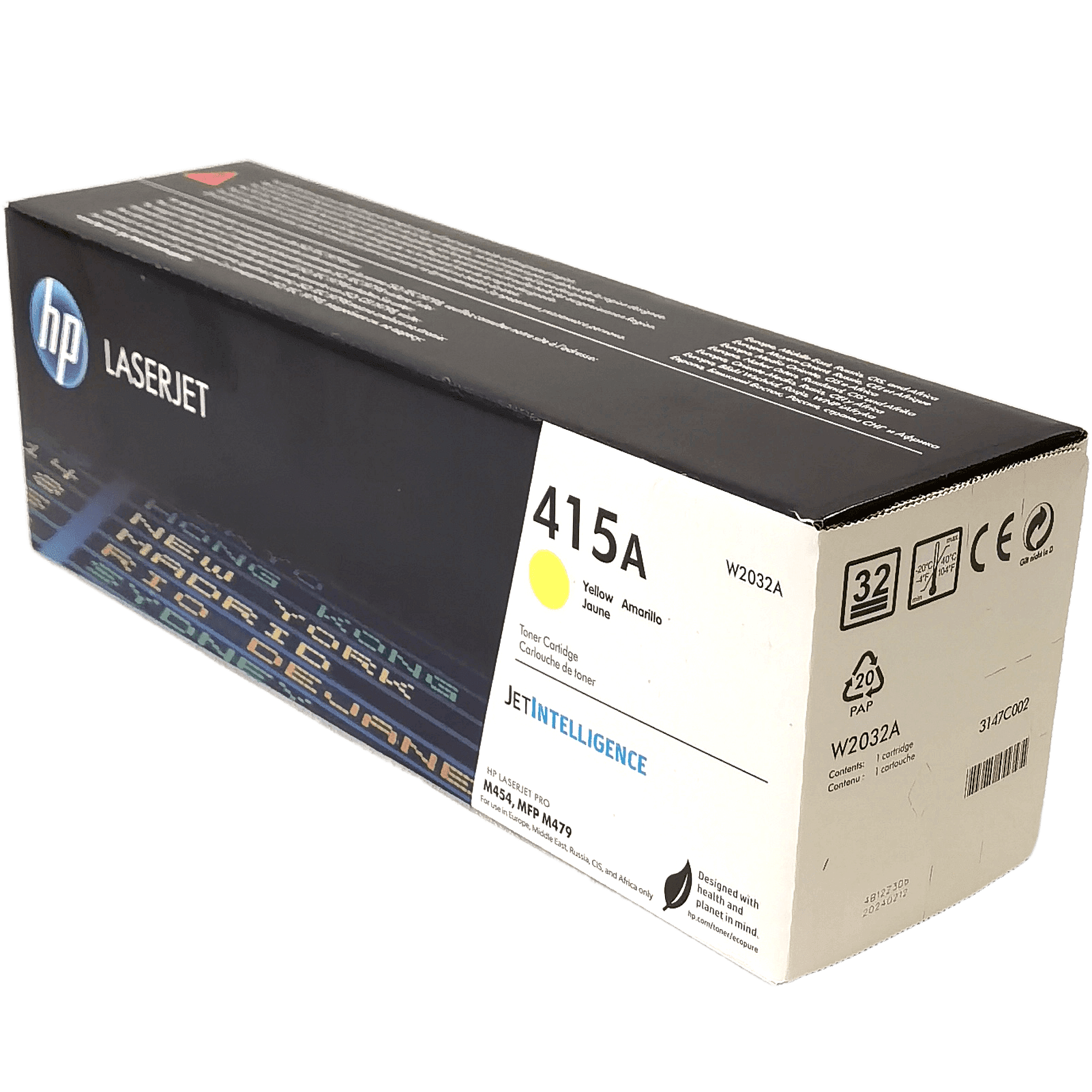 Тонер-картридж для принтера HP 415A (W2032A), Yellow/Желтый, ресурс 2100 страниц