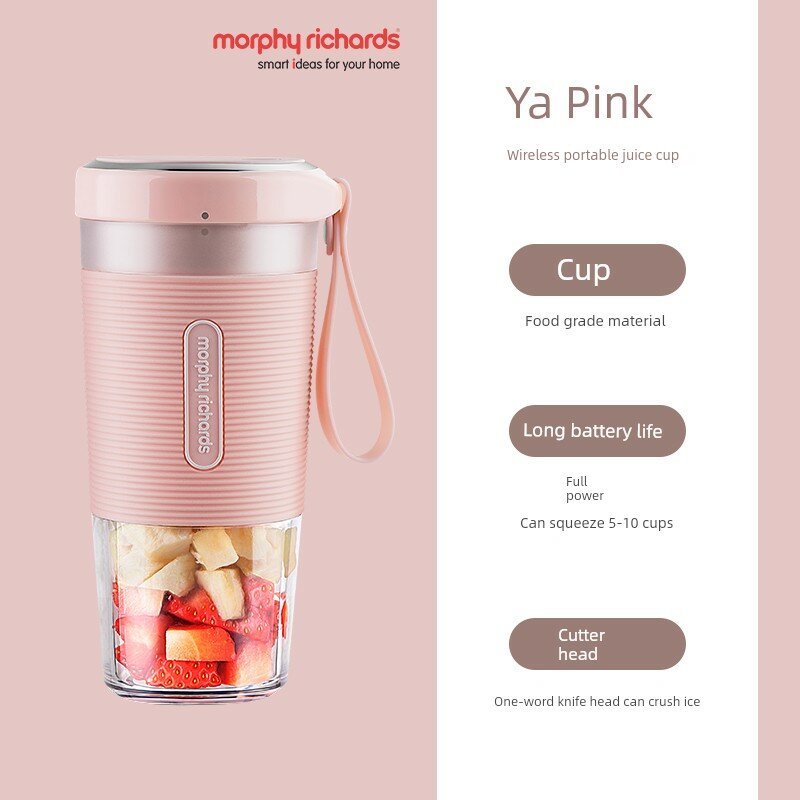 Портативный мини-соковыжималка Morphy Richards, электрический блендер для сока, для дома и путешествий, розовый