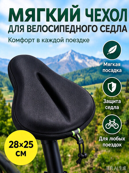 Накладка чехол на сиденье велосипеда широкое, седло для велотренажера