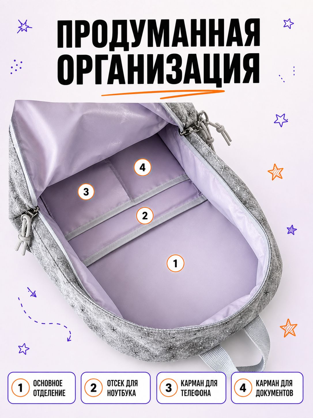 Рюкзак Рюкзак Рюкзак для девочек с собакой Пача, милый дизайн граффити, большой вместимости — фото 1